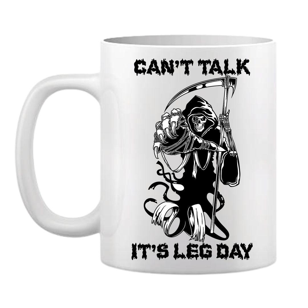 SNRLabs Can't Talk It's Leg Day Mug