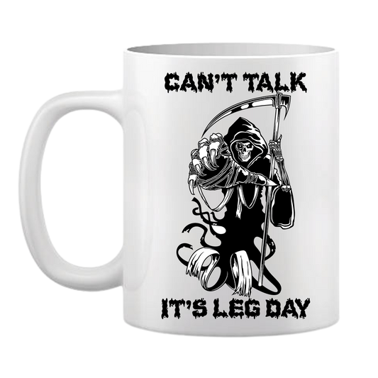 SNRLabs Can't Talk It's Leg Day Mug