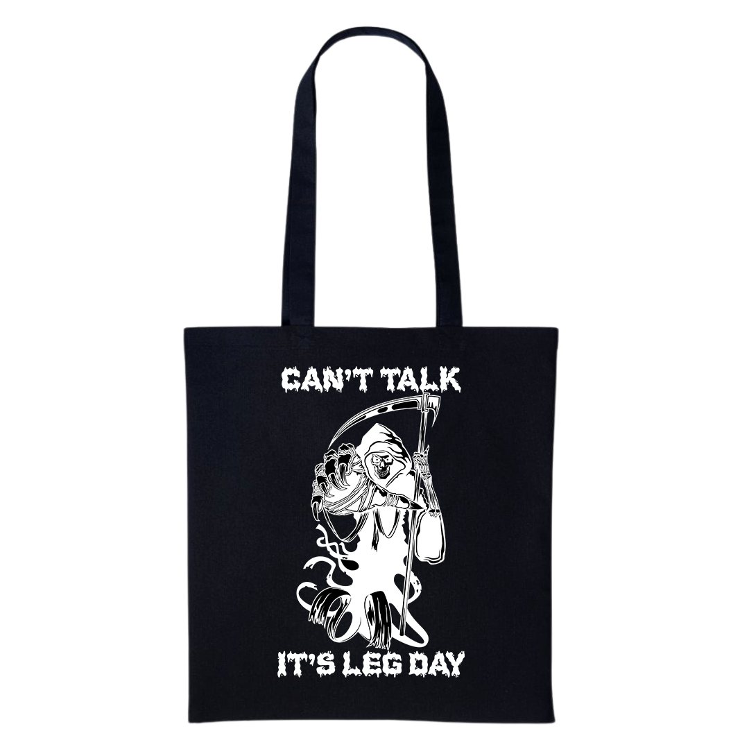 SNRLabs Can't Talk It's Leg Day Tote Bag